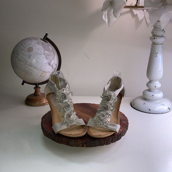 PATRIZIA 9 Spring Step Isabella Wedge Heel Zip Sandals Beige - Picture 13 of 13